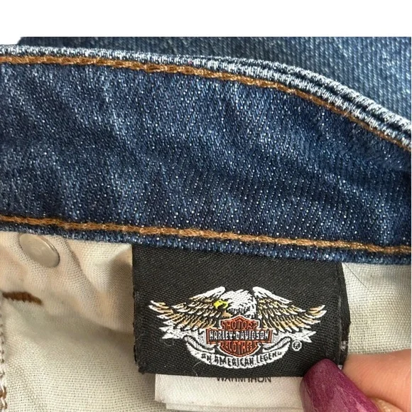Harley Davidson women’s boot cut Jeans sz 14p - Picture 6 of 9
